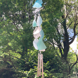 吊るし飾り シーグラス 風鈴 マクラメ シェルMIX＆シーグラス ウィンドチャイム SHELOOMオリジナル