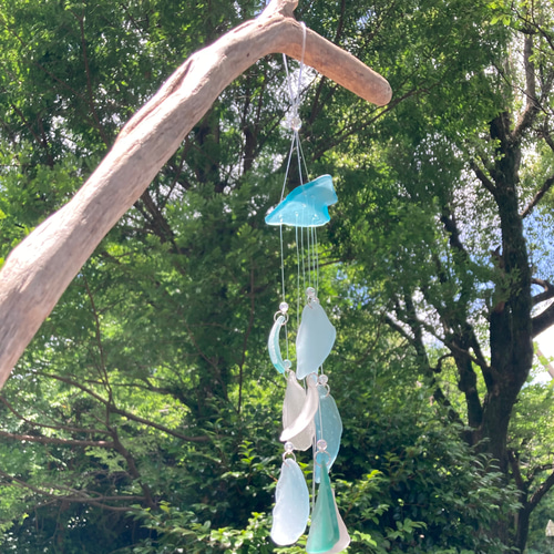 ウィンドウチャイム】✨シーグラス✨風鈴 風鈴 noel 通販 15974030