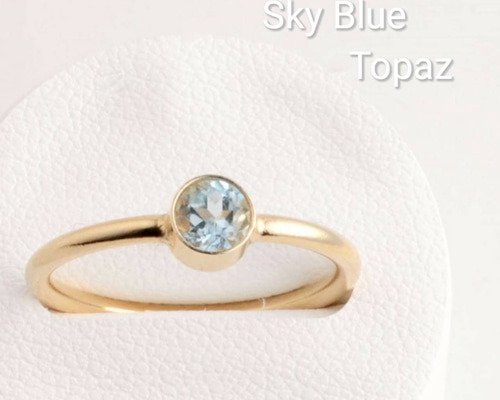 ☆STONE HENgE☆ Silhouette 14K R.G ブルーダイヤモンド 指輪 雑誌MORE 掲載商品 新シリーズ】 スカイブルートパーズ ベゼル