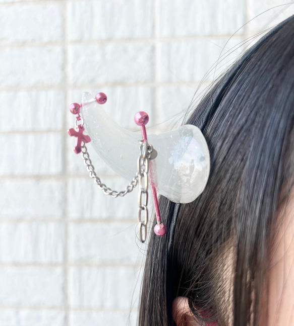 堕天使のミルキーピンク 悪魔のツノ 角 カチューシャ 十字架