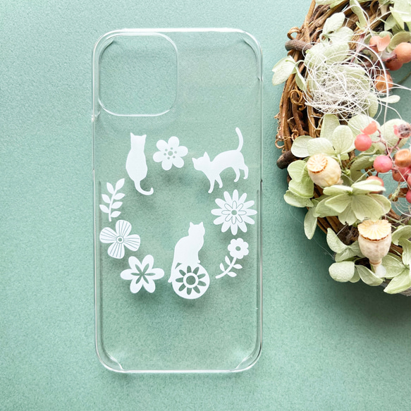 iPhone15対応 ◆ねこ◆ クリアハードケース 1枚目の画像