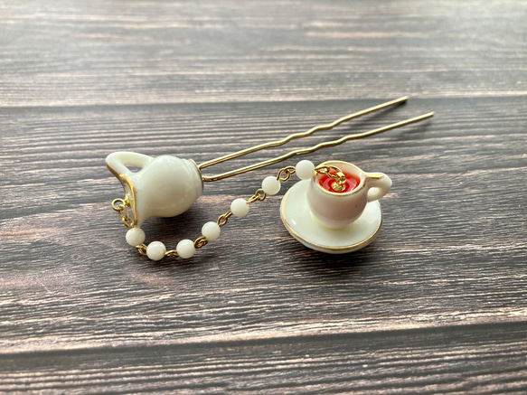 Milktea Time［ミルクティータイム］アフタヌーンティーモチーフ簪・二