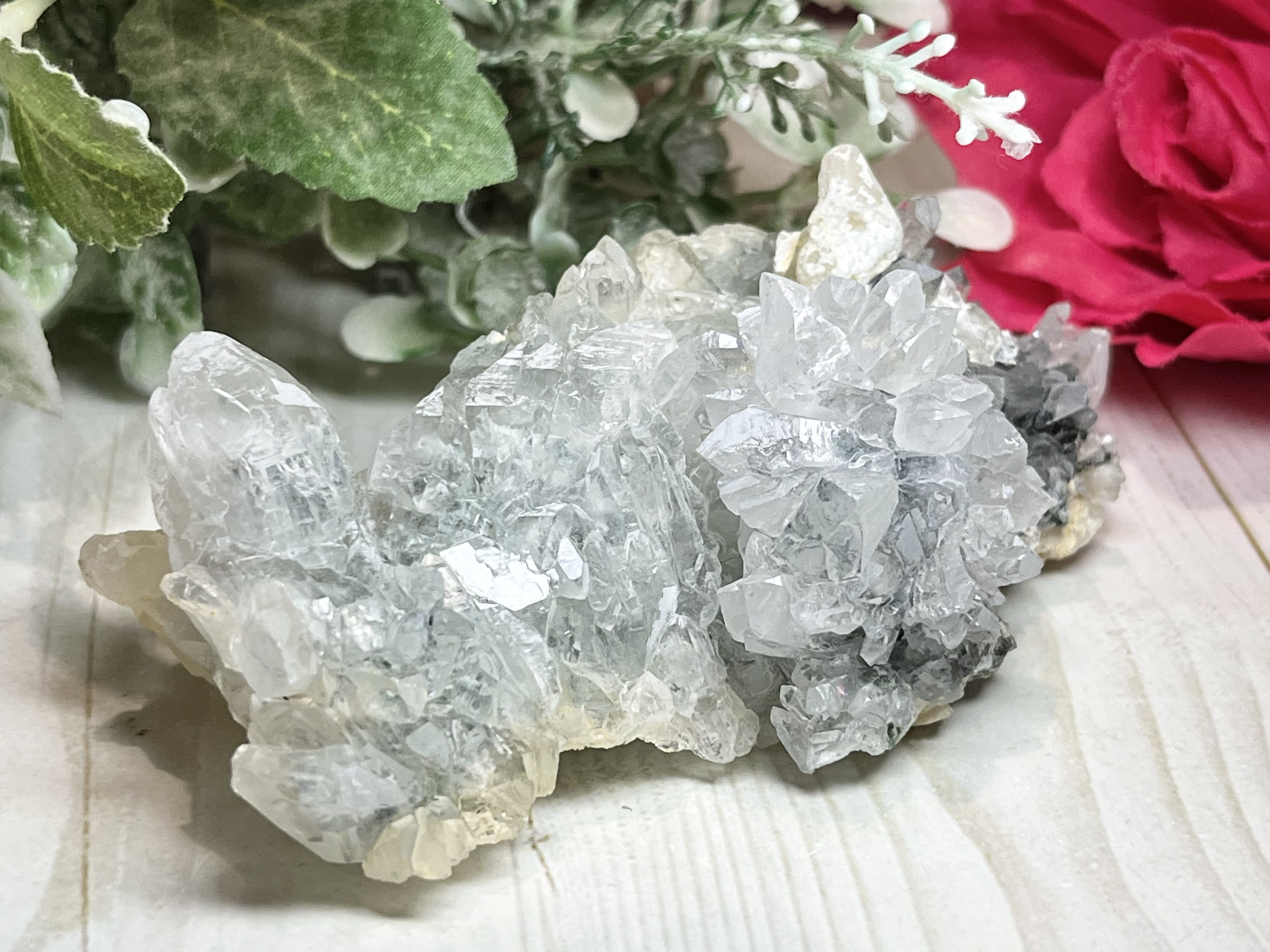 幸運の石✿*:・フラワー　カルサイト　ラフストーン　原石　クラスター 4,615円