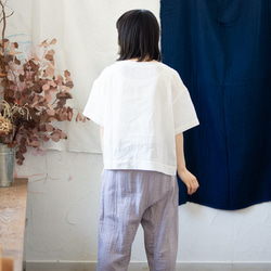 Linen＆OrganicCotton　Wガーゼゆったりパンツ【ラベンダー染め】 7枚目の画像