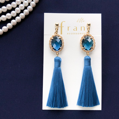 今週のおすすめ製品 再販】ジュエリー タッセル col.レイニーブルー【ピアス ピアス