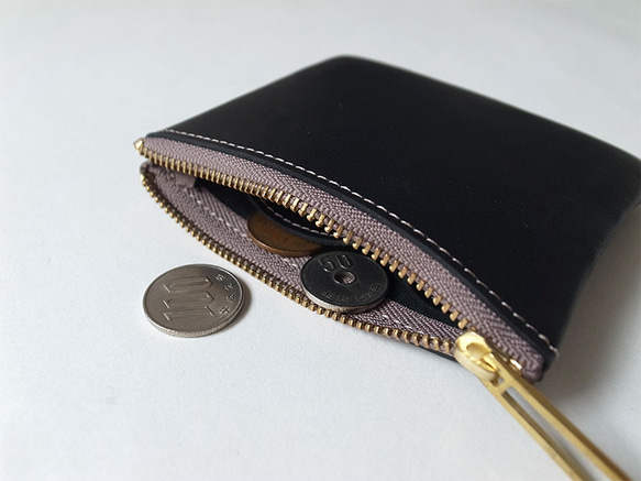 ”小さくスリム” な【M】Minimal Wallet「上質イタリアンレザー」- ブラック - 5枚目の画像