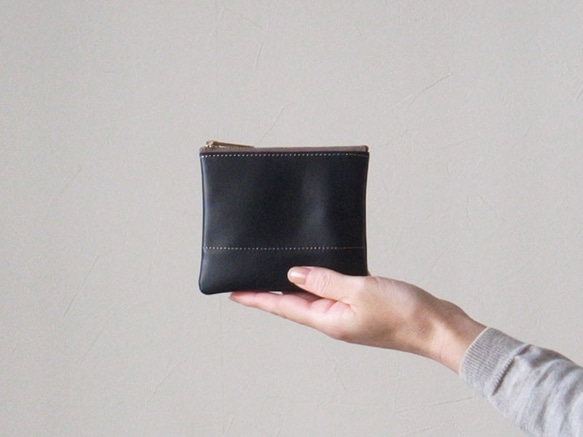 ”小さくスリム” な【M】Minimal Wallet「上質イタリアンレザー」- ブラック - 3枚目の画像