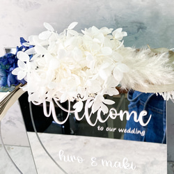 サムシングブルー　ウェルカムボードミラータイプ　結婚式　ウェディング 3枚目の画像