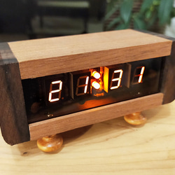 木箱型LED時計（モンブラン）～コクタンとマボガニーのLED時計～ 1枚目の画像