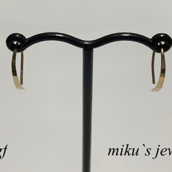 14kgf huggie open hoop earrings 2枚目の画像