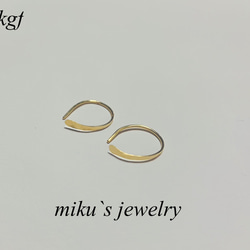 14kgf huggie open hoop earrings 4枚目の画像