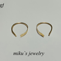 14kgf huggie open hoop earrings 1枚目の画像