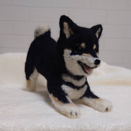 柴犬　黒柴　羊毛フェルト　ハンドメイド　No.104 柴犬 羊毛 羊毛フェルト ハンドメイド 黒柴 羊毛フェルト allenkuro48