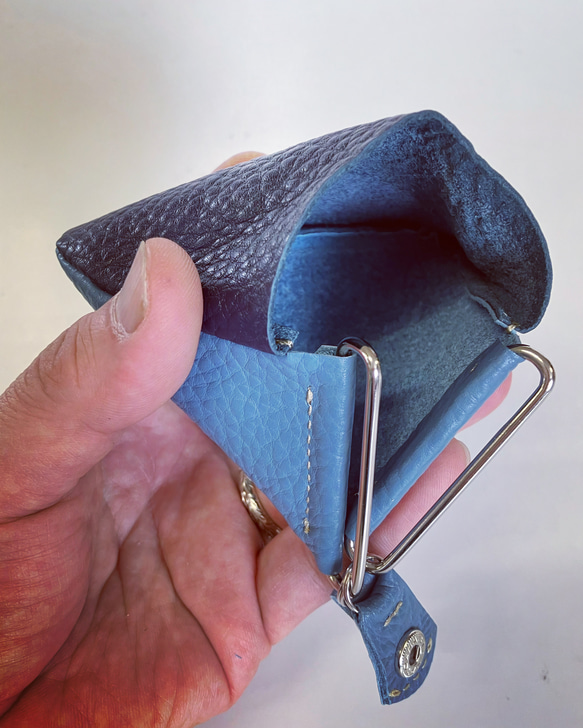 Dog ear coin case〜犬の耳の様な可愛いフォルムのコインケース〜(姫路レザー) 3枚目の画像