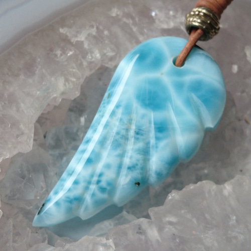 ラリマー✨ペンダント✨羽 ネックレス・ペンダント F* 通販 15975459