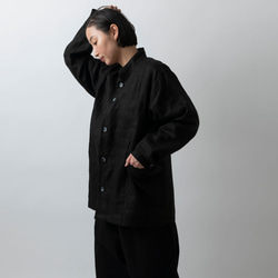 【再入荷】木間服装製作 jacket リネン black｜unisex freesize 5枚目の画像