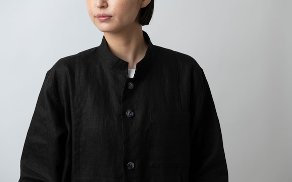 Kima Clothing Seisakusho 夾克亞麻黑色 | 男女通用均碼 第8張的照片