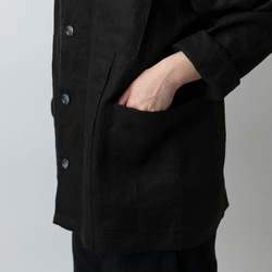 【再入荷】木間服装製作 jacket リネン black｜unisex freesize 12枚目の画像