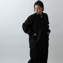 【再入荷】木間服装製作 jacket リネン black｜unisex freesize 6枚目の画像