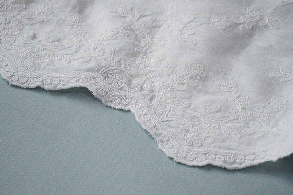 リネン100%総刺繍ゆったり大人可愛い半袖トップス♪No.208オフ白 5枚目の画像