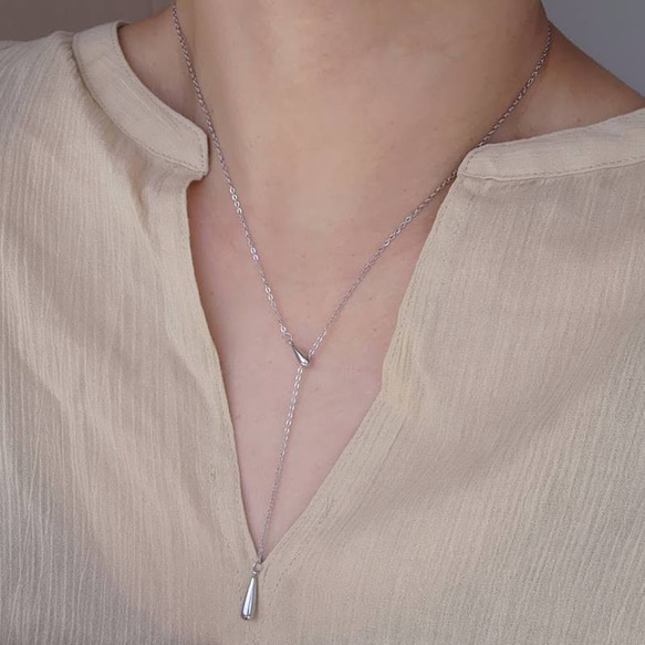 drop stainless necklace R5N001 3枚目の画像