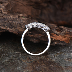 ユニークなモアッサナイト結婚指輪 5 ストーンブライダルリング 925 スターリングシルバープロミスリングギフト 4枚目の画像