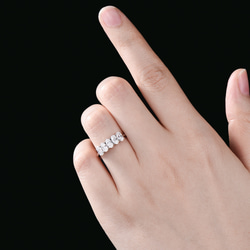 ユニークなモアッサナイト結婚指輪 5 ストーンブライダルリング 925 スターリングシルバープロミスリングギフト 5枚目の画像