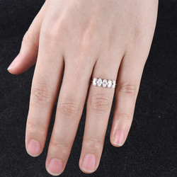 ユニークなモアッサナイト結婚指輪 5 ストーンブライダルリング 925 スターリングシルバープロミスリングギフト 6枚目の画像