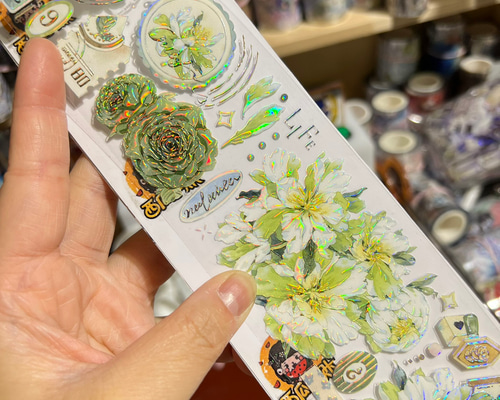 Meow Illustration 和紙 マスキングテープ 《Flower Field》 [M