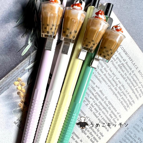 シャープペンシル】キャラメルタピオカミルクティー ミニチュア ペン