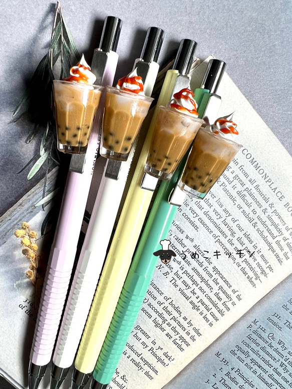 シャープペンシル】キャラメルタピオカミルクティー ミニチュア ペン