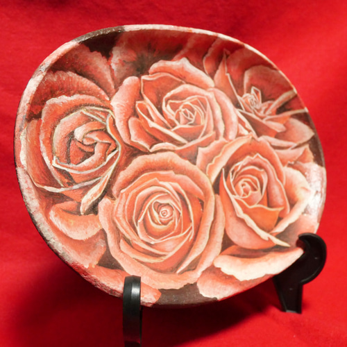陶芸【薔薇の皿】 大皿 HR 通販 15975947｜Creema(クリーマ)