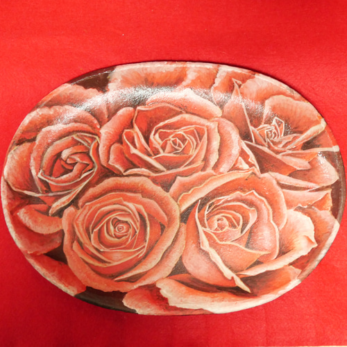 陶芸【薔薇の皿】 大皿 HR 通販 15975947｜Creema(クリーマ)