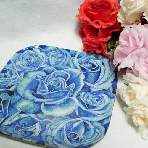 陶芸 【青い薔薇】