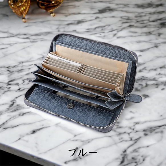 《全10色》 大容量 イタリアンレザー 長財布 本革 ロングウォレット 財布  大容量 レディース 12枚目の画像