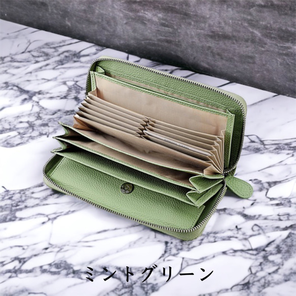 《全10色》 大容量 イタリアンレザー 長財布 本革 ロングウォレット 財布  大容量 レディース 10枚目の画像