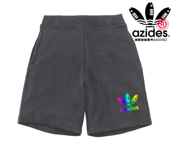 【azides/ハーフパンツ】8.4ozアジデスグラデ スウェット 面白い おもしろ パロディ うける プレゼント 1枚目の画像