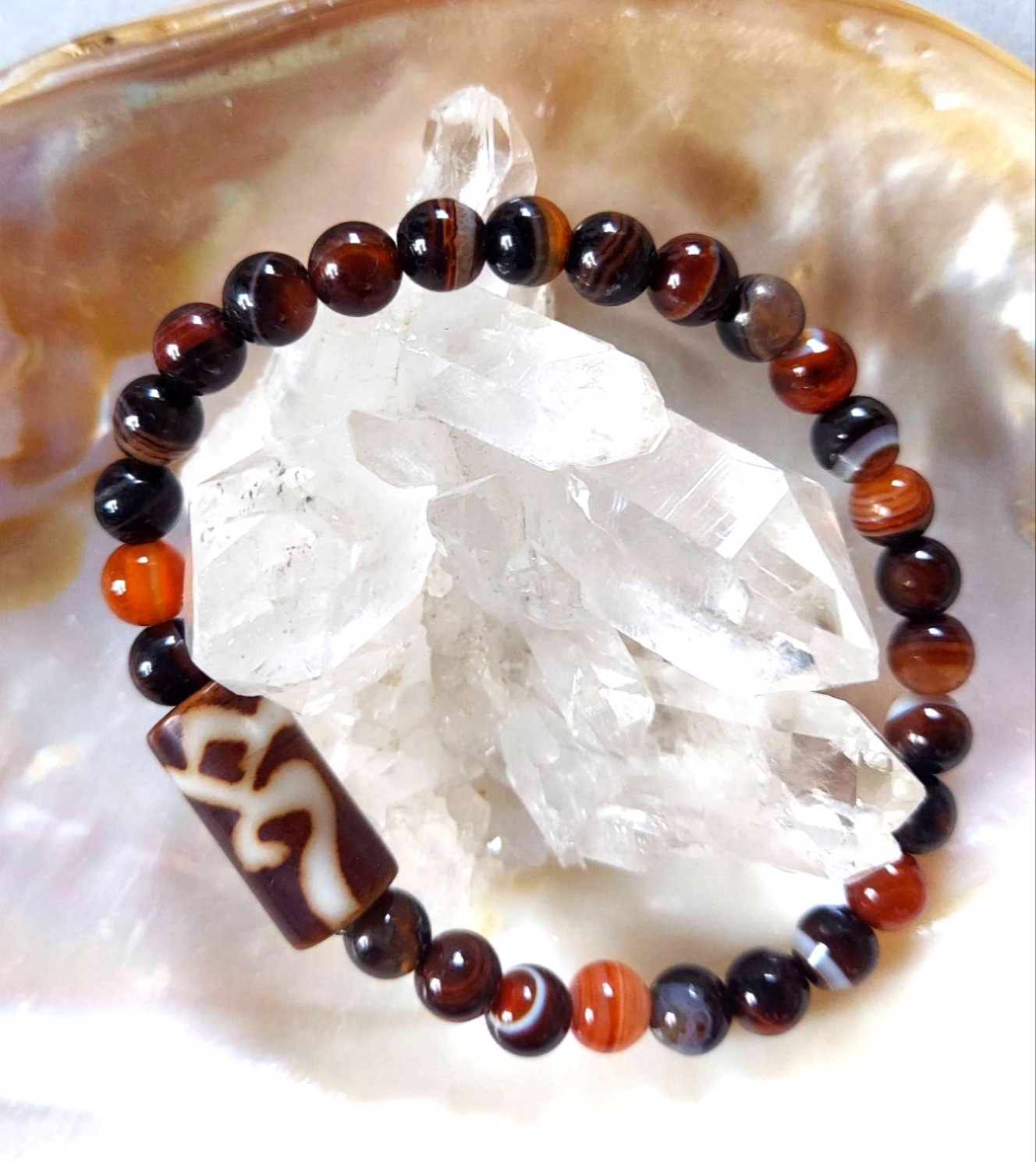 幻と呼ばれる仏教図案シリーズ‼️最後の1点❣‼️ 財鈎元宝天珠さんのブレスレット