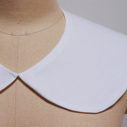 【つけ襟】シンプルで着けやすい！丸襟の付け襟・L【白】 2枚目の画像
