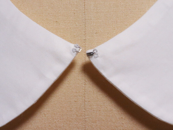 【つけ襟】シンプルで着けやすい！丸襟の付け襟・L【白】 5枚目の画像