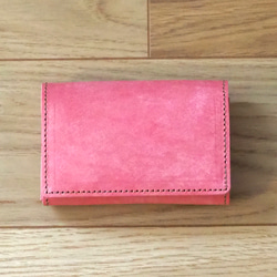イタリアンレザー 名刺入れ カードケース 牛革 (ピンク) 5枚目の画像