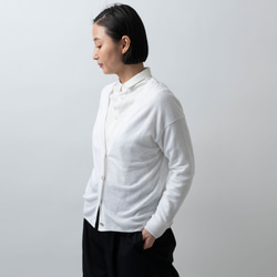 亞麻針織女式開衫（白色）&lt;Women&#39;s M/L/LL&gt; 第3張的照片