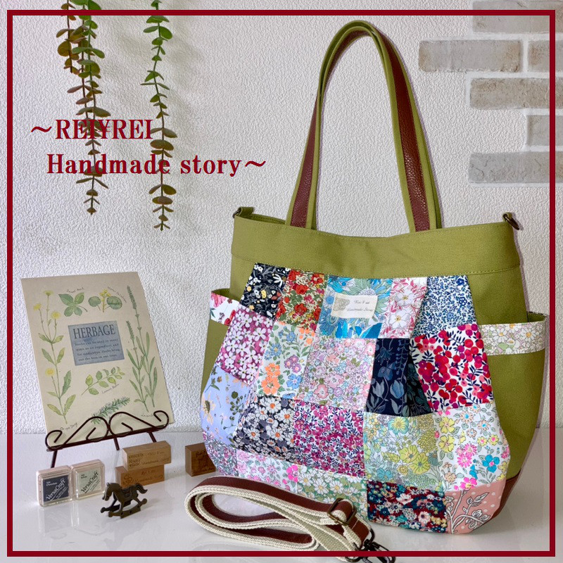 新作！お出掛けトート3WAY♡リバティ＆帆布♡パッチワーク