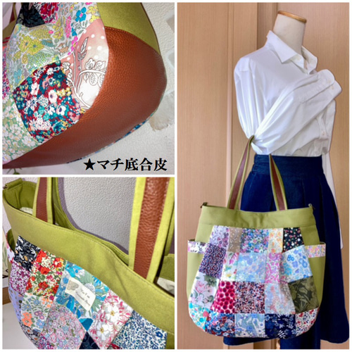 新作！丸型トート4WAY♡リバティ♡パッチワーク トートバッグ