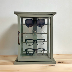ガラス製　メガネスタンド　サングラススタンド　メガネケース　木製　ガラス板　ガラスケース　 5枚目の画像