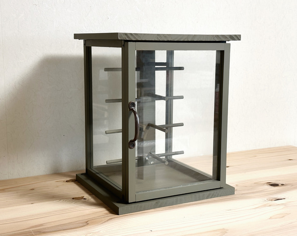 ガラス製　メガネスタンド　サングラススタンド　メガネケース　木製　ガラス板　ガラスケース　 8枚目の画像