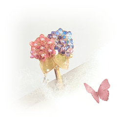 ❀紫陽花と雫❀ポニーフック 4枚目の画像