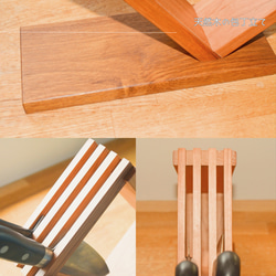 受注生産 職人手作り 包丁スタンド 木製包丁立て キッチン インテリア 木製 無垢材 天然木 家具 北欧 LR2018 3枚目の画像