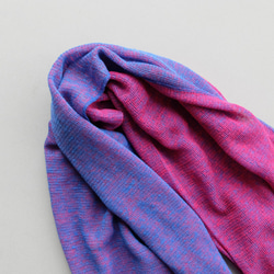 亞麻針織雙面披肩紫色 x 粉紅色 第7張的照片