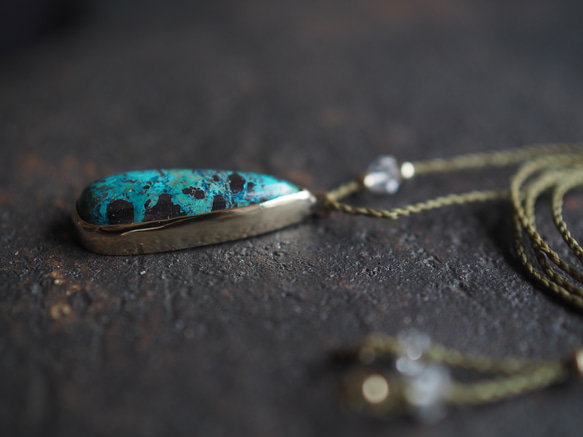 chrysocolla brass necklace (yuusui) 10枚目の画像